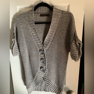 The Limited-short sleeve heathered grey cardigan - Size XS